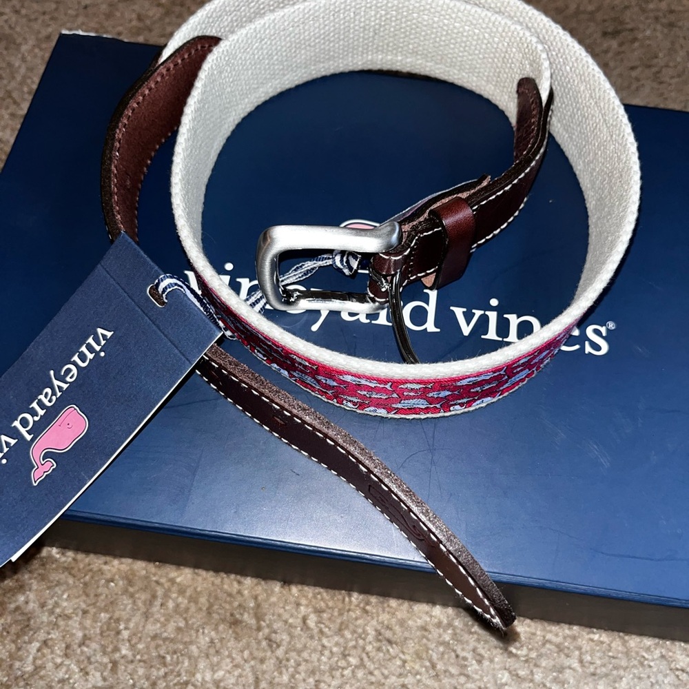 Vineyard Vines mens Red and Brown Belt